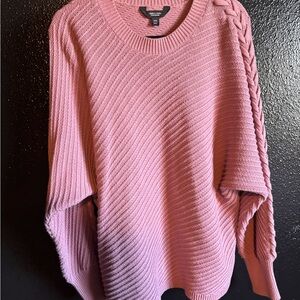 Simply Vera Vera Wang Pink Braided Sleeve Sweater